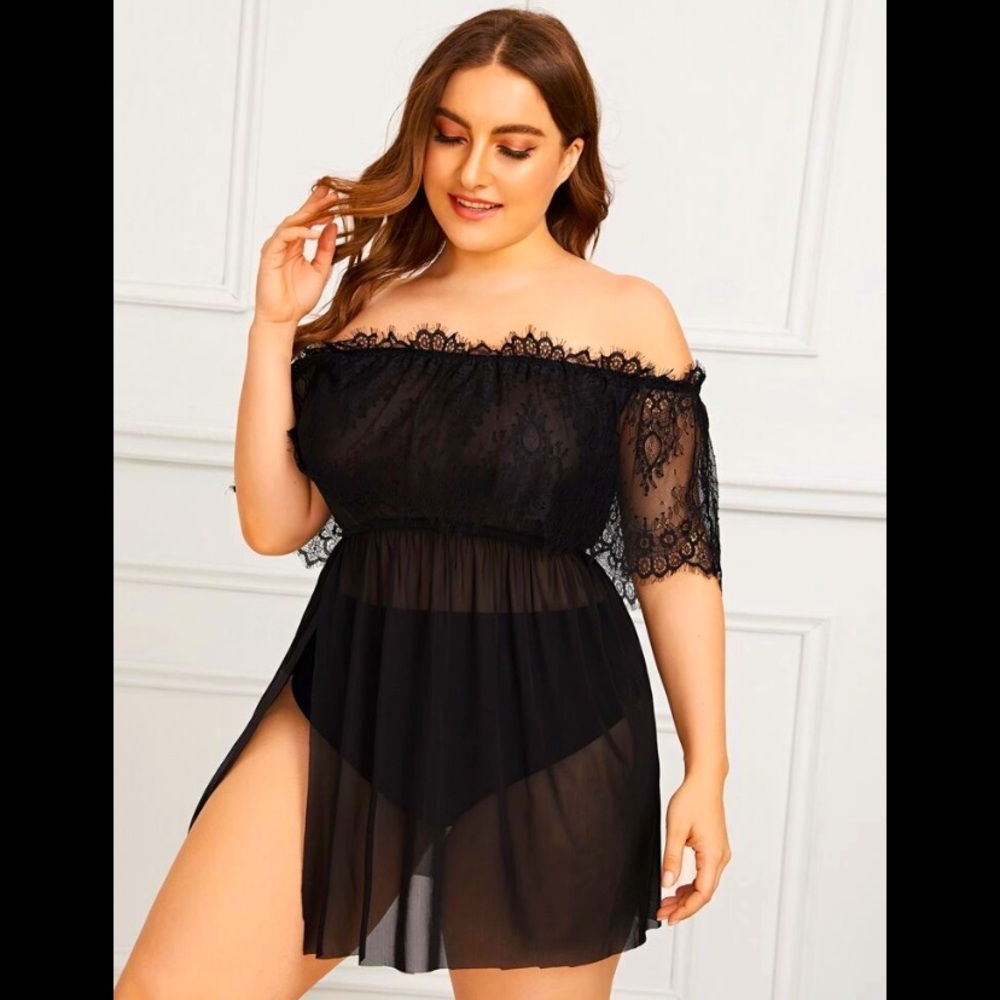 Lace Sheer Black Dress